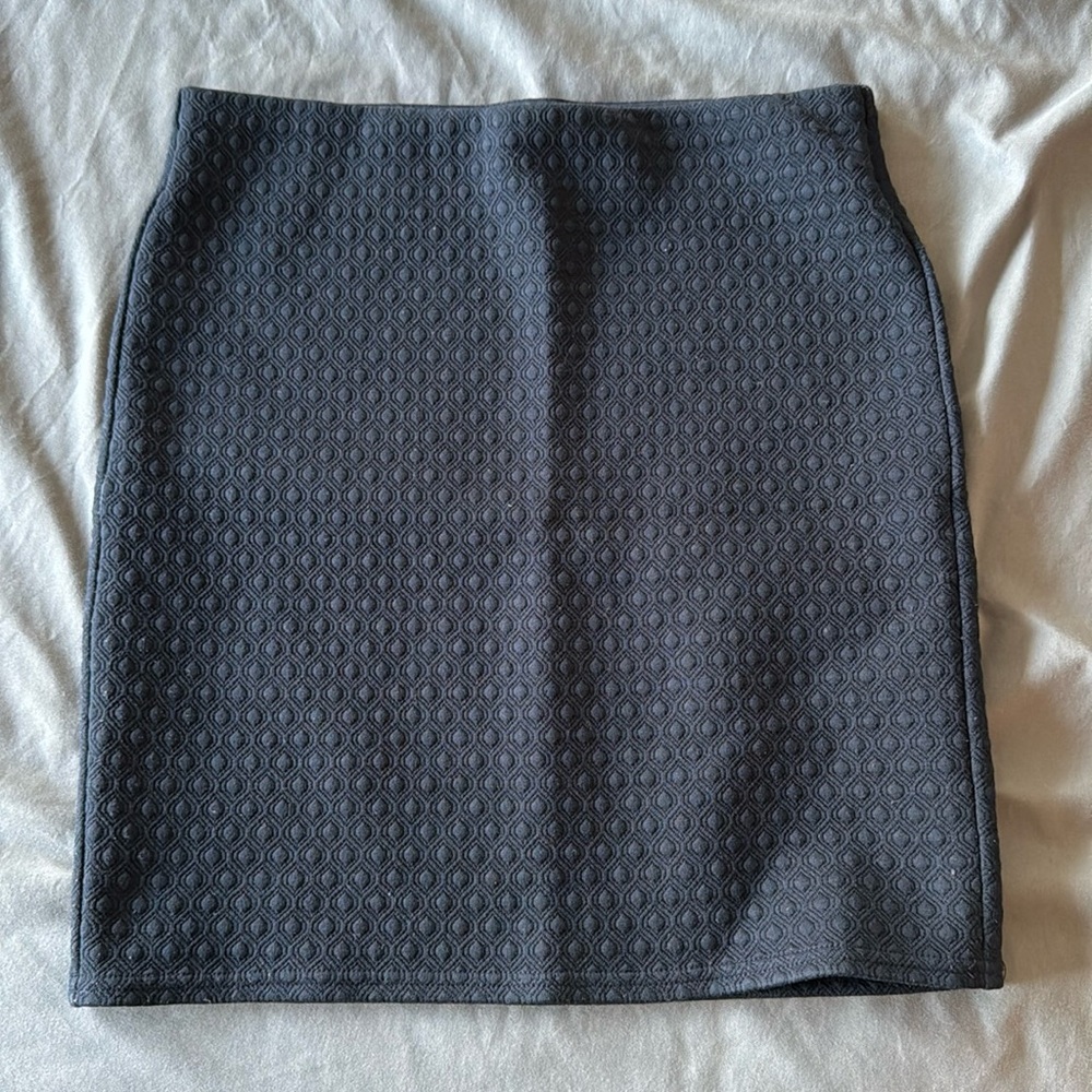 LOFT Jacquard Skirt in Navy Blue